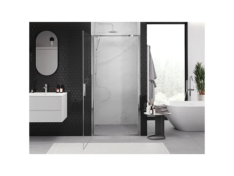 Mexen Exo porte de douche pivotante 80 cm, transparent, chrome - 817-080-000-01-00