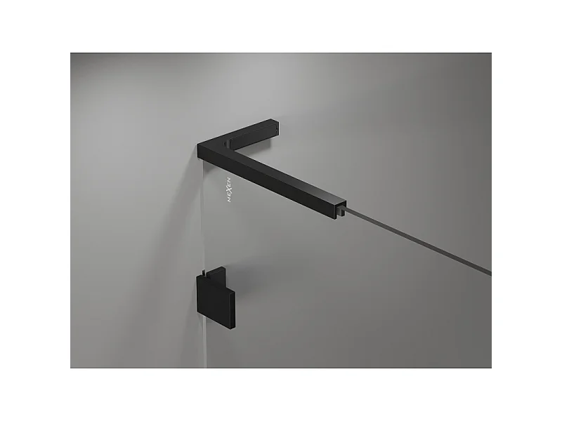 Mexen Lunar L Duo portas de duche de abrir 190 cm, transparentes, pretas - 834DL-190-000-70-00