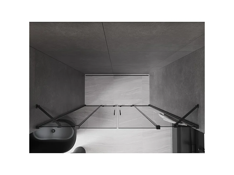 Mexen Velar Duo Schiebeduschtür 170 cm, Graphit, Gun Metal - 871-170-000-42-95