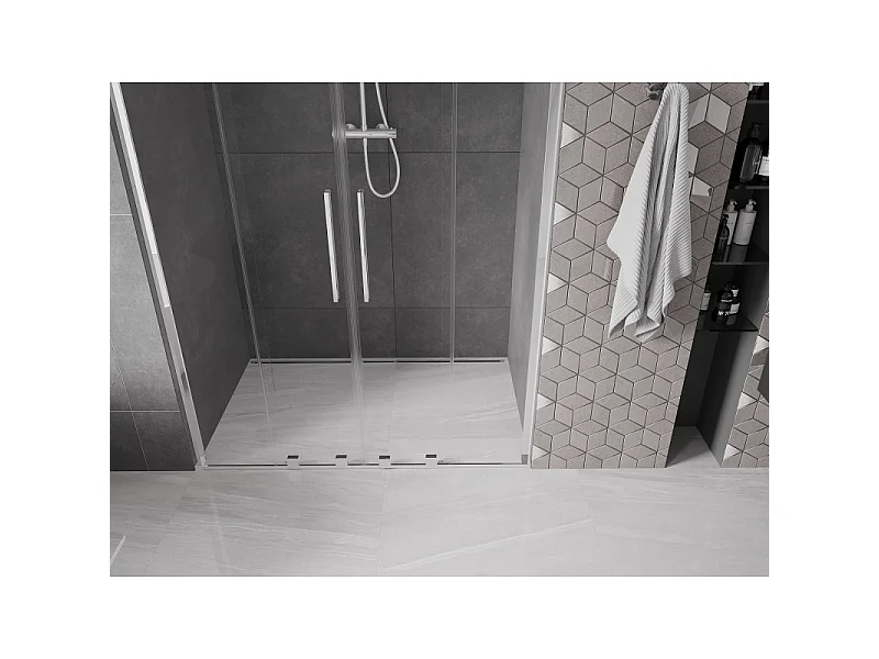 Mexen Velar L Duo Schiebetür 150 cm, transparent, Chrom - 871-150-003-02-01