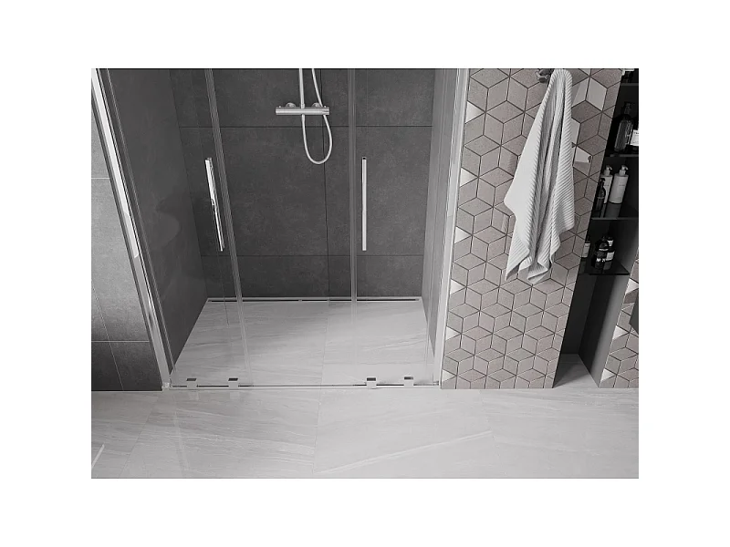 Mexen Velar L Duo Schiebetür 150 cm, transparent, Chrom - 871-150-003-02-01