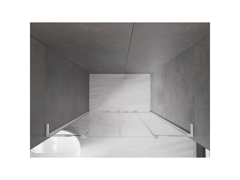 Mexen Velar L Duo Schiebetür 150 cm, transparent, Chrom - 871-150-003-02-01