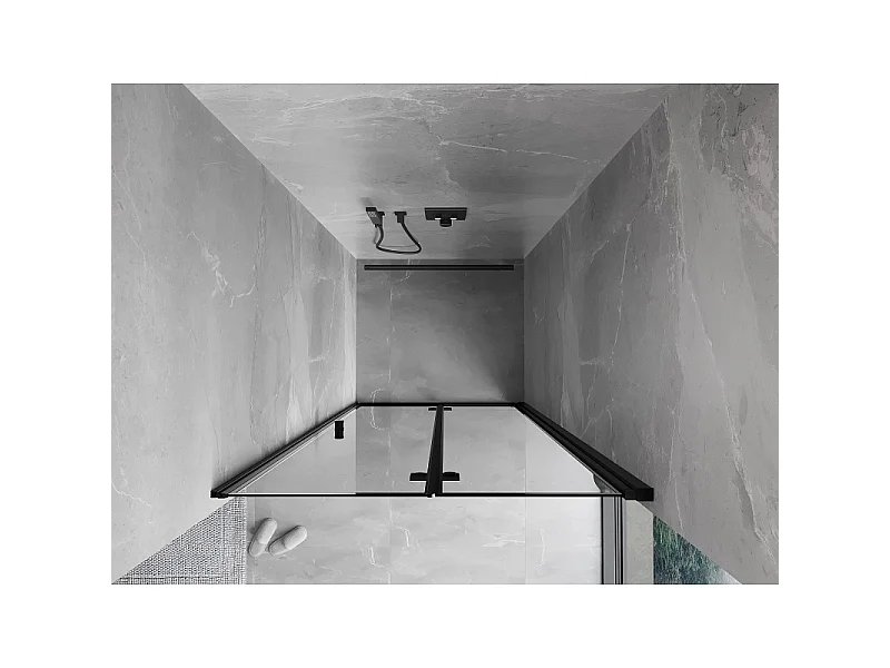 Mexen Mist-F porte de douche pliable droite 95 cm, cadre noir, noir - 8A6-095-000-70-70-P
