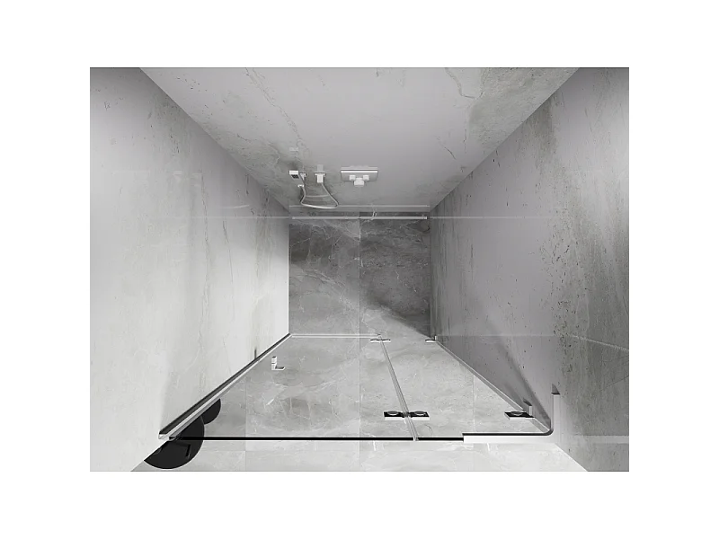 Mexen Lunar L drzwi prysznicowe uchylne prawe 120 cm, transparent, białe - 834L-120-000-20-00-P