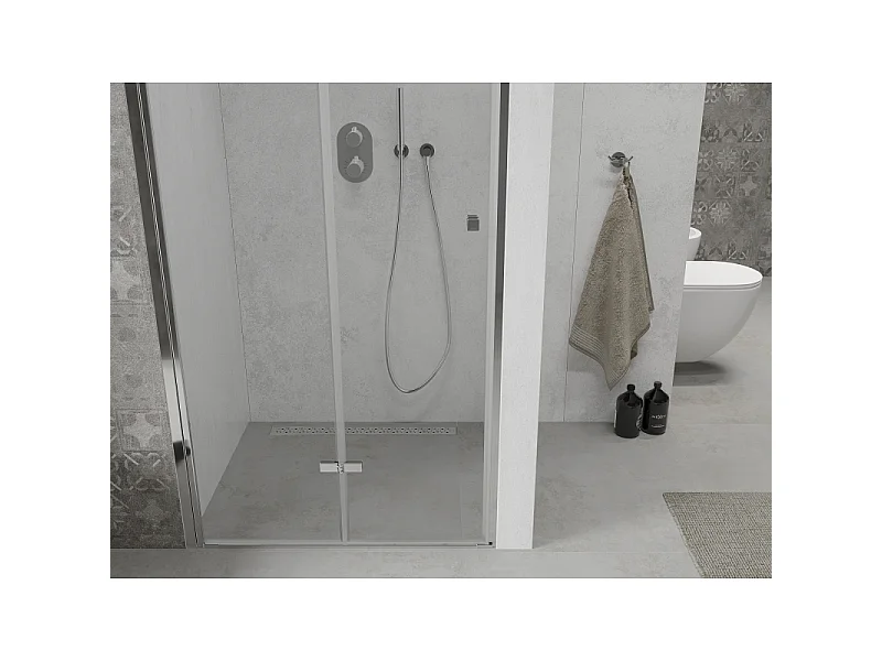 Mexen Lima porta pieghevole doccia 115 cm, trasparente, cromo - 856-115-000-01-00