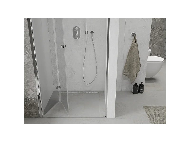 Mexen Lima porta pieghevole doccia 115 cm, trasparente, cromo - 856-115-000-01-00