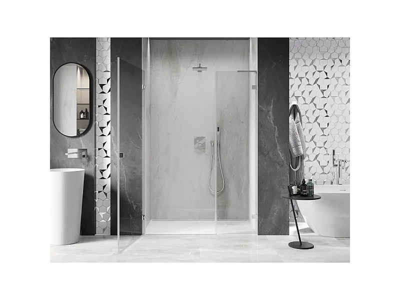Mexen Lunar-B L drzwi prysznicowe uchylne lewe 120 cm, transparent, chrom - 832SL-120-050-01-00-L