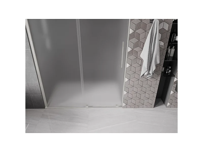 Mexen Velar portes de douche coulissantes 140 cm, givre, nickel brossé - 871-140-000-31-97