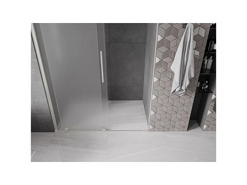 Mexen Velar portes de douche coulissantes 140 cm, givre, nickel brossé - 871-140-000-31-97