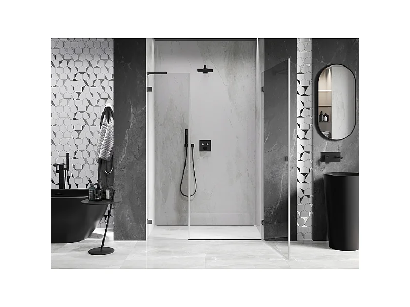 Mexen Lunar-B L porte de douche pivotante droite 120 cm, transparent, gun metal - 832SL-120-050-95-00-P