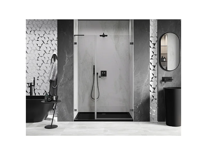 Mexen Lunar-B L porte de douche pivotante droite 120 cm, transparent, gun metal - 832SL-120-050-95-00-P