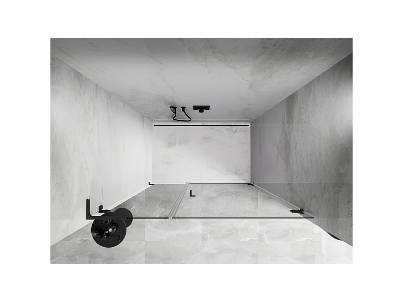 Mexen Lunar-B L porte de douche pivotante droite 120 cm, transparent, gun metal - 832SL-120-050-95-00-P