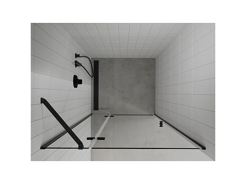 Mexen Roma svingbare brusedøre 120 cm, transparent, sorte - 854-120-000-70-00