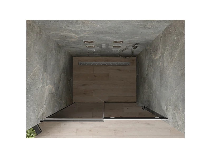 Mexen Omega sliding shower door 100 cm, graphite, chrome - 825-100-000-01-40