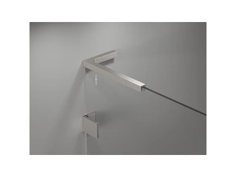 Mexen Lunar L Left-Hinged Shower Door 155 cm, Transparent, Brushed Nickel - 834SL-155-050-97-00-L