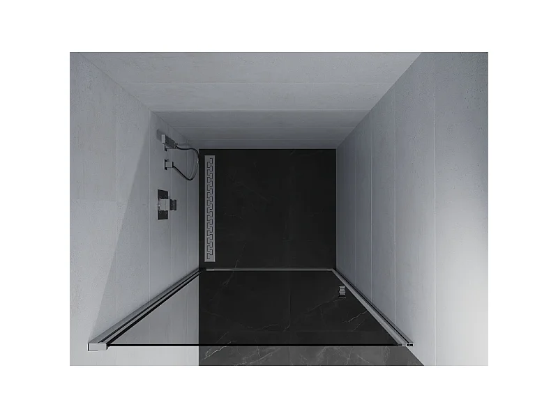 Mexen Pretoria nihajna tuš vrata 90 cm, grafit, krom - 852-090-000-01-40