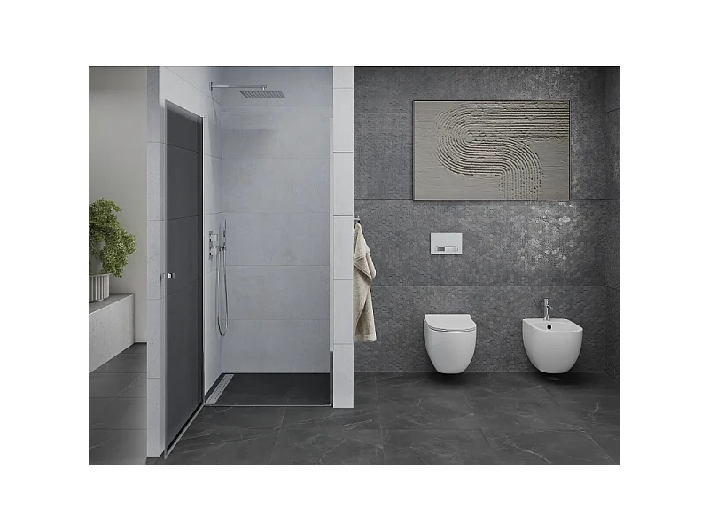 Mexen Pretoria Pendeltür 80 cm, grafit, chrom - 852-080-000-01-40