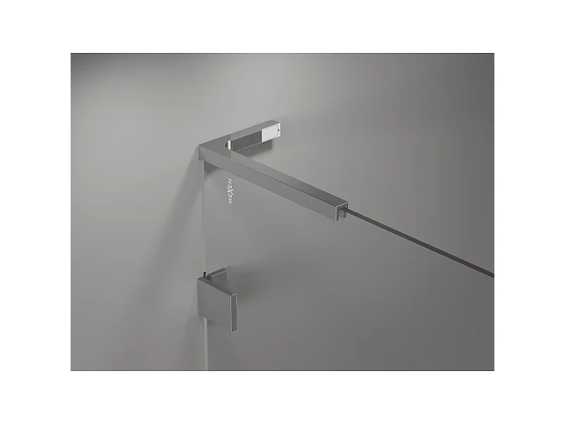 Mexen Lunar L svingle venstre brusevæg 115 cm, transparent, krom - 834L-115-000-01-00-L