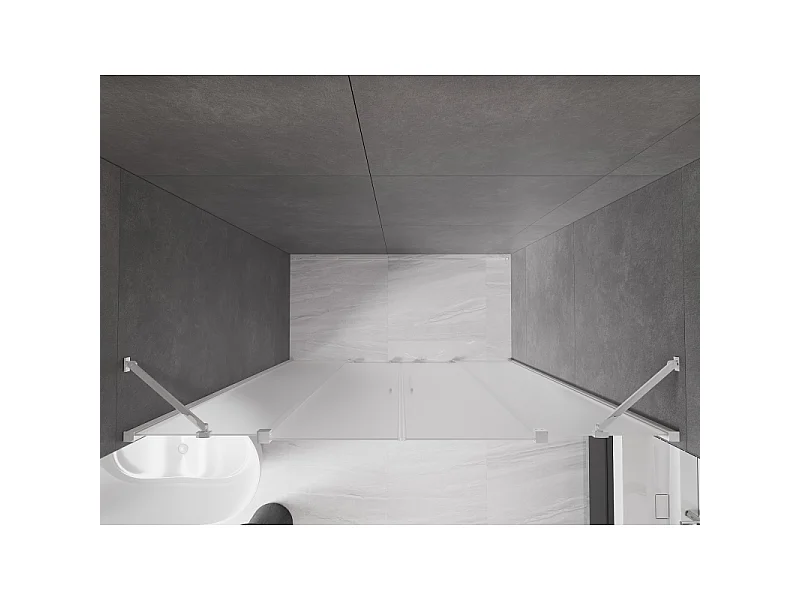 Mexen Velar Duo puertas de ducha correderas 170 cm, escarchado, cromo - 871-170-000-32-01