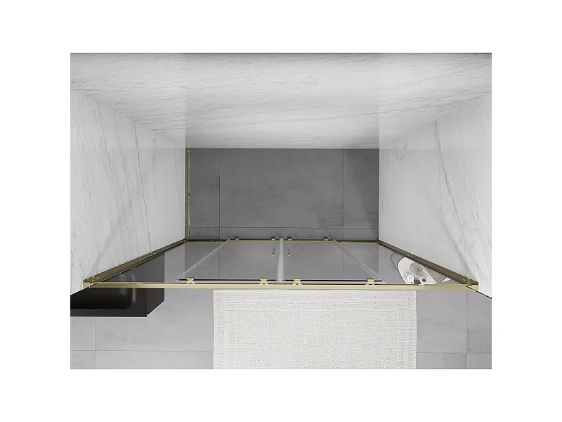 Mexen Exo porte de douche double coulissante 190 cm, transparent, doré - 8152-190-000-50-00