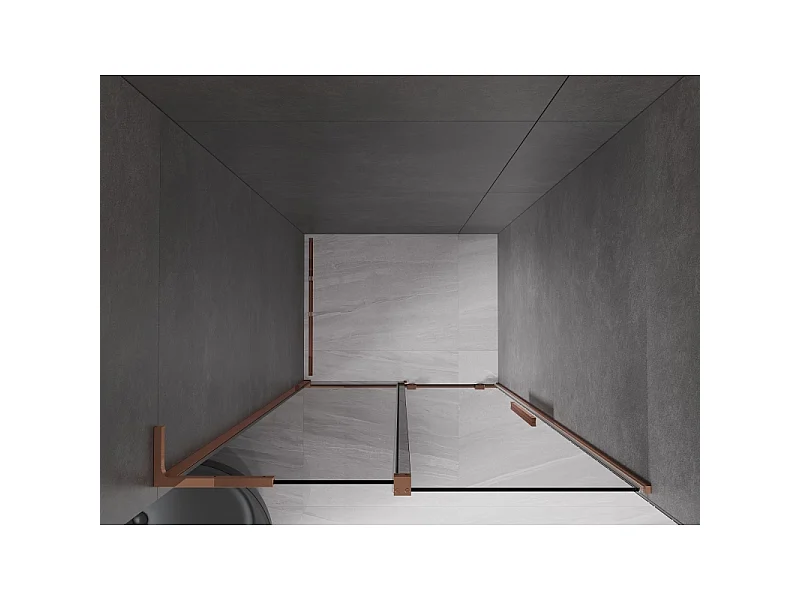 Mexen Velar L Schiebetür Duschwand 100 cm, Graphit, Roségold - 871-100-003-41-60