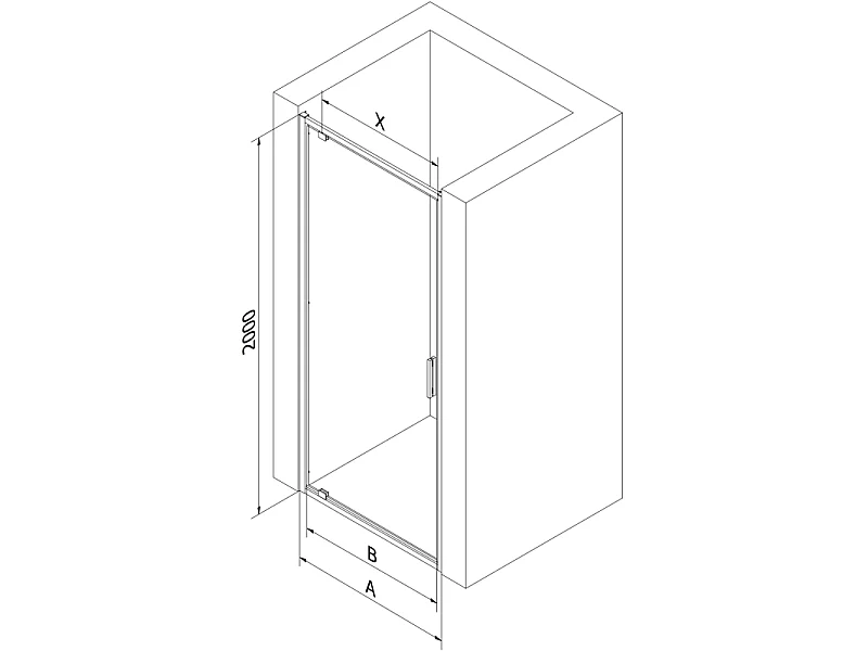 Mexen Exo Duschdrehtüren 85 cm, transparent, gold - 8181-085-000-50-00