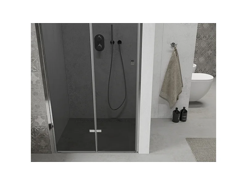 Mexen Lima faltbare Duschabtrennung 70 cm, Graphit, Chrom - 856-070-000-01-40