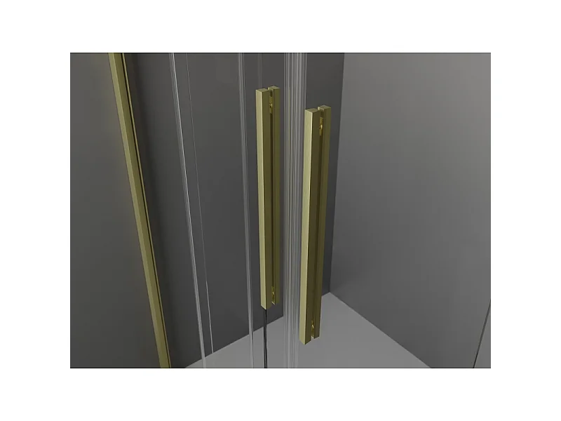 Mexen Velar L Duo Schiebeduschtür 150 cm, Graphit, gebürstet Gold - 871-150-003-42-55