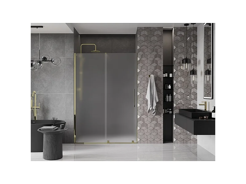 Mexen Velar porte de douche coulissante 150 cm, givrée, dorée - 871-150-000-31-50