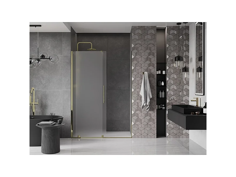 Mexen Velar porte de douche coulissante 150 cm, givrée, dorée - 871-150-000-31-50