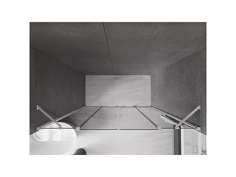 Mexen Velar Duo Schiebetüren für Dusche 200 cm, Grafit, Chrom - 871-200-000-42-01