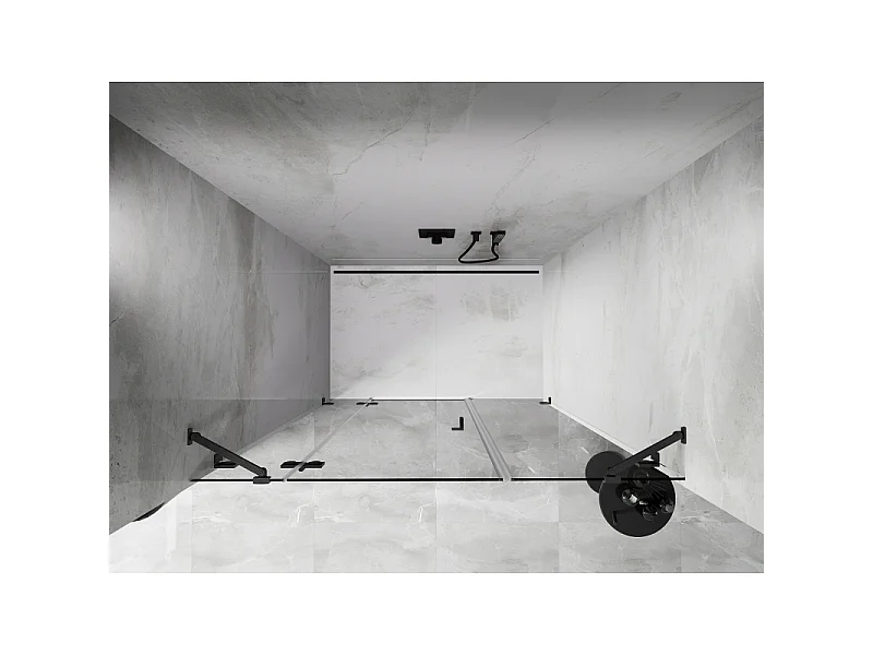 Mexen Lunar porte de douche pivotante gauche 120 cm, transparent, gris canon brossé - 834S-120-050-66-00-L