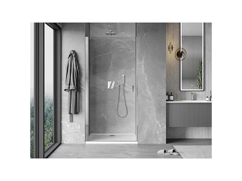 Mexen Mist-B draaibare douchedeur 80 cm, transparant, chroom - 8A2-080-000-01-00