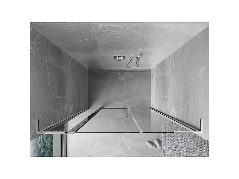 Mexen Mist L shower doors swing 135 cm, transparent, chrome - 8A4L-135-001-01-00