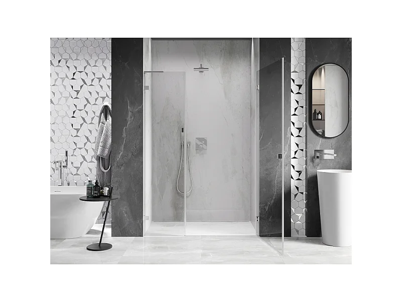 Mexen Lunar-B L drzwi prysznicowe uchylne prawe 115 cm, transparent, chrom - 832SL-115-050-01-00-P