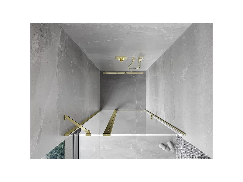 Mexen Mist Duschschwenktür 120 cm, transparent, gold - 8A4-120-000-50-00
