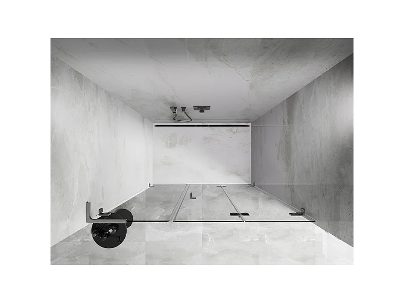 Mexen Lunar-F L faltbare Duschkabinentür rechts 120 cm, transparent, gebürsteter Nickel - 836SL-120-050-97-00-P