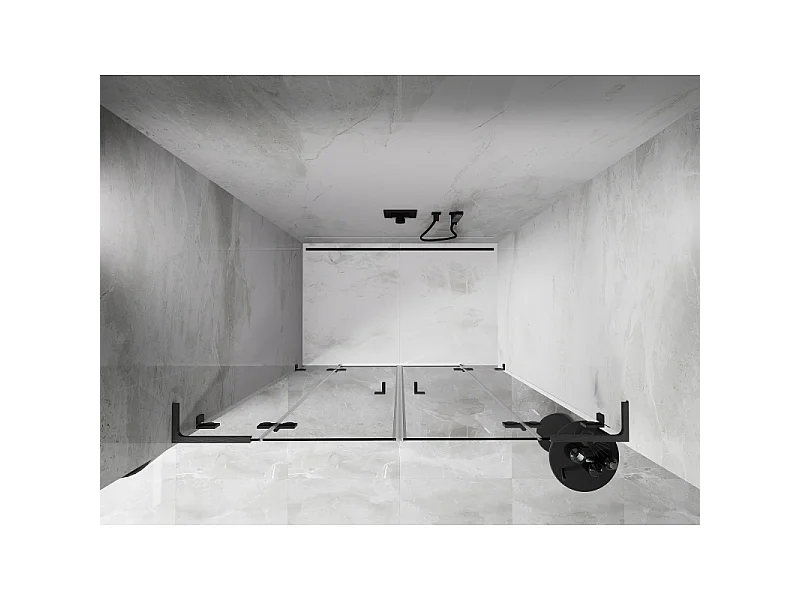 Mexen Lunar L Duo-Duschtüren, 140 cm, transparent, gebürstetes Gun Grey - 834DL-140-000-66-00