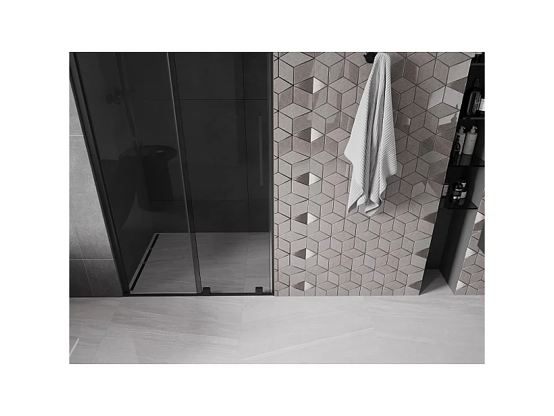 Mexen Velar drsna tuš vrata 110 cm, grafit, črna - 871-110-000-41-70