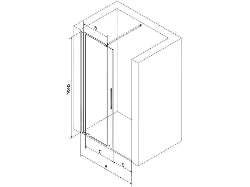 Mexen Velar drsna tuš vrata 110 cm, grafit, črna - 871-110-000-41-70