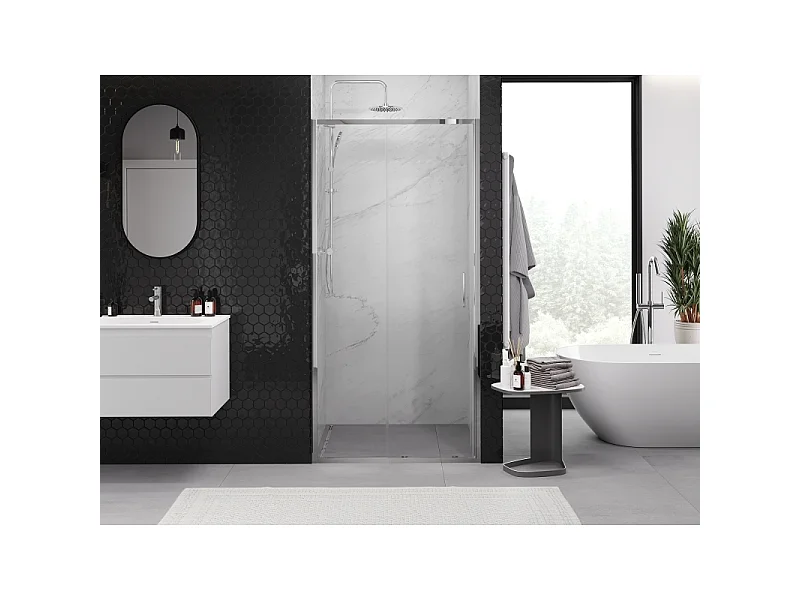 Mexen Exo Schiebetüren für Duschen 110 cm, transparent, chrom - 8151-110-000-01-00