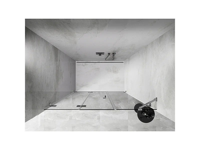 Mexen Lunar-F folding shower door left 115 cm, transparent, chrome - 836S-115-050-01-00-L