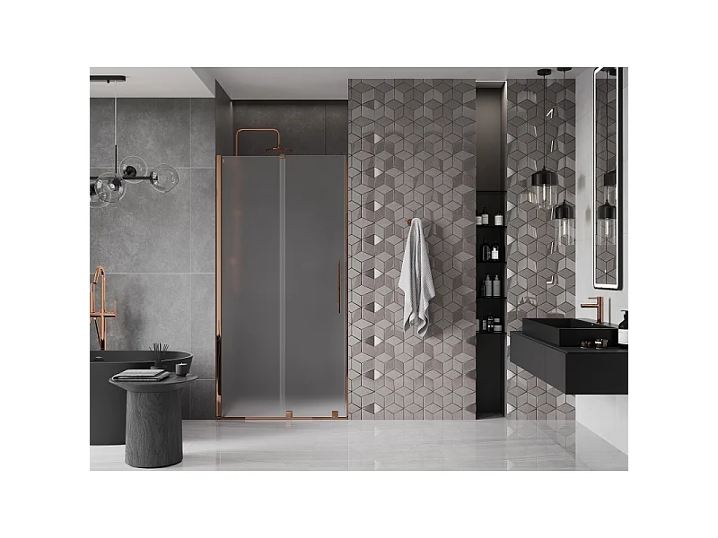 Mexen Velar Schiebeduschtür 100 cm, matt, Roségold - 871-100-000-31-60