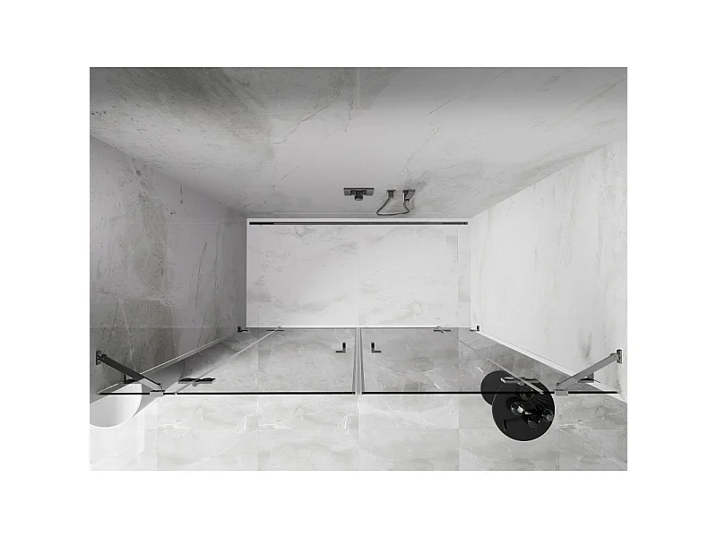 Mexen Lunar Duo draaideuren voor douche 170 cm, transparant, chroom - 834D-170-000-01-00