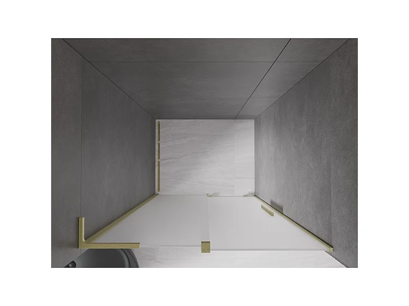 Mexen Velar L drsna vrata za tuš 90 cm, mat, zlata brušena - 871-090-003-31-55
