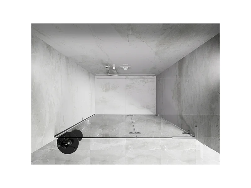 Mexen Lunar L drzwi prysznicowe uchylne prawe 135 cm, transparent, białe - 834L-135-000-20-00-P