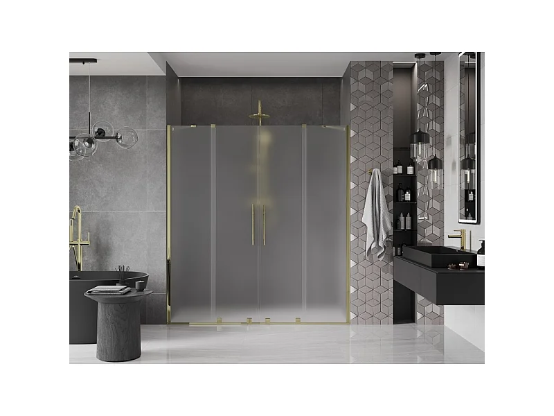 Mexen Velar Duo Schiebetür 180 cm, mattiert, gold - 871-180-000-32-50