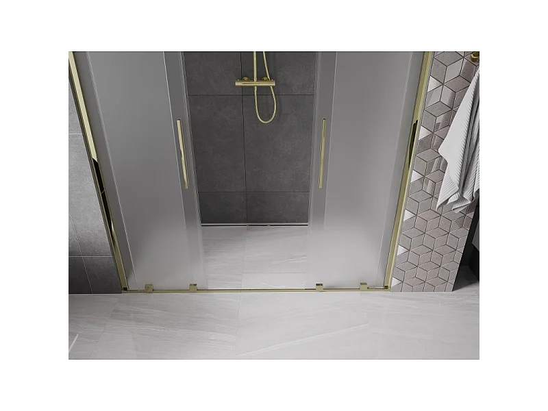 Mexen Velar Duo Schiebetür 180 cm, mattiert, gold - 871-180-000-32-50