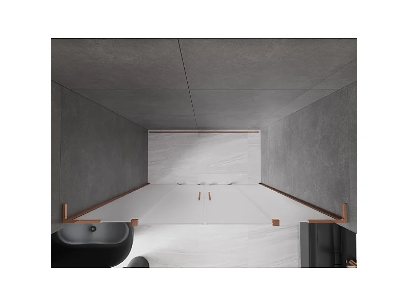 Mexen Velar L Duo Schiebeduschtür 200 cm, satiniert, Roségold - 871-200-003-32-60