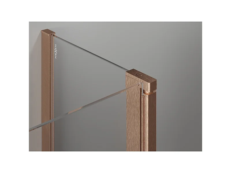 Mexen Mist shower doors hinged 125 cm, transparent, brushed copper - 8A4-125-001-65-00